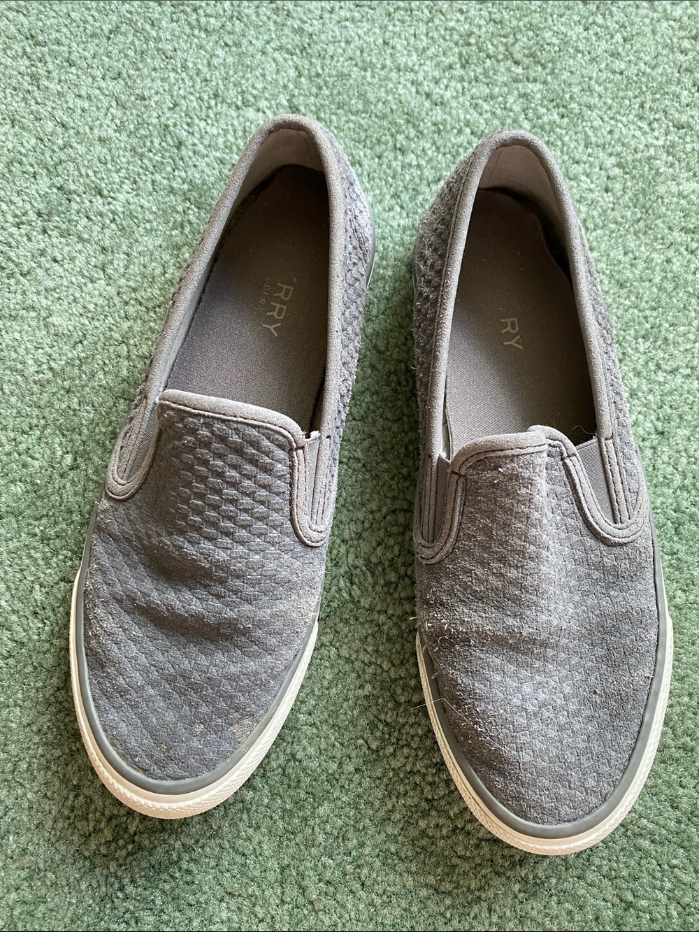 Sperry Slip-On Quilted suede sneakers in Dark Grey- size 6.5